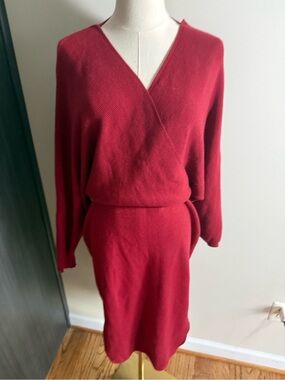 Holiday Dress -Red Wrap-Style Women’s Dress